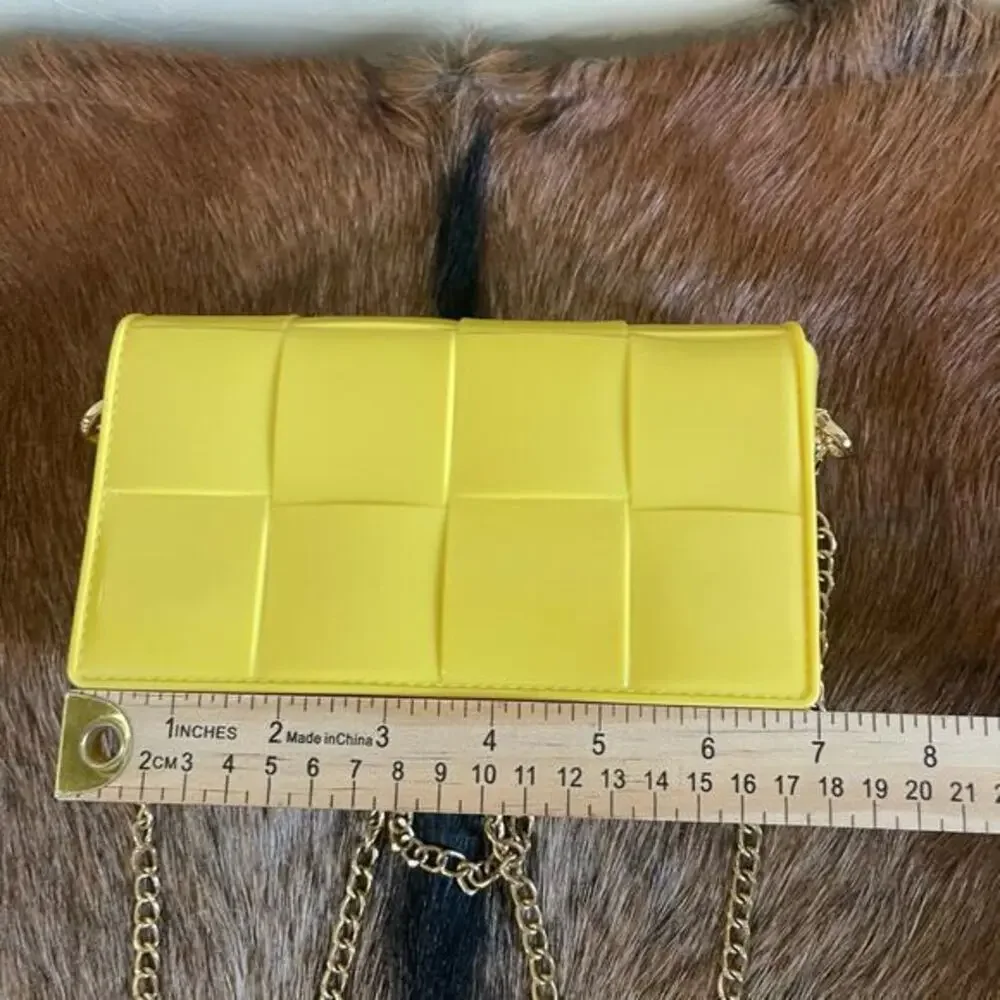 Golden‎ Mini Jelly Crossbody Bag with Gold Chain